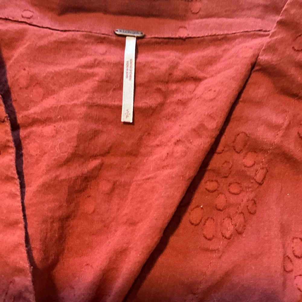 Free People Rust colored Long sleeve shirt Size Small - Picture 3 of 6
